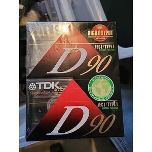 TDK High Output IECI TYPE I Dynamic Performance D90 2 pack Cassettes‎ New Sealed